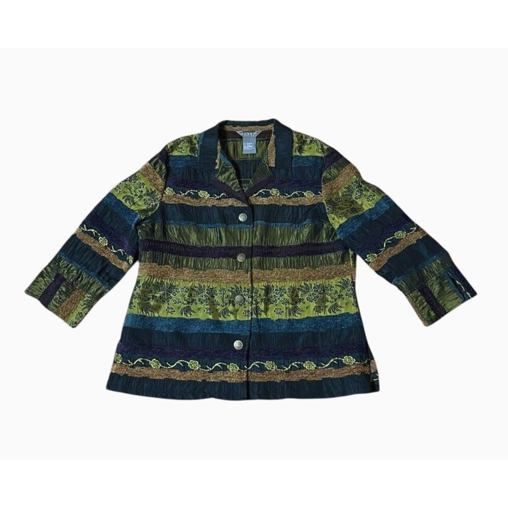 Koret button up quiet luxury shacket top Boho art Women's 10